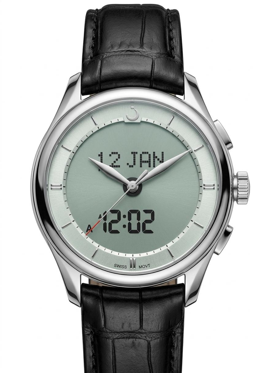 ALFAJR PREMIER 360  SILVER IN BLACK STRAP